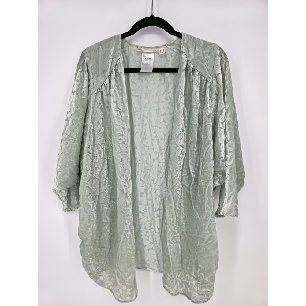 The Muses Lounge Velvet Burnout Kimono‎ Cardigan Jacket Seafoam Green Size Small